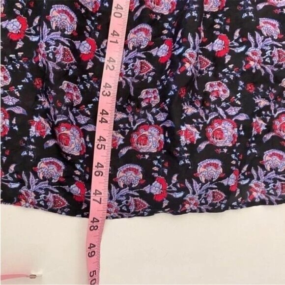 XiRENA Annieka Long Sleeve Belted Tie Midi Dress Silk Blend Floral Black Small - Picture 15 of 16